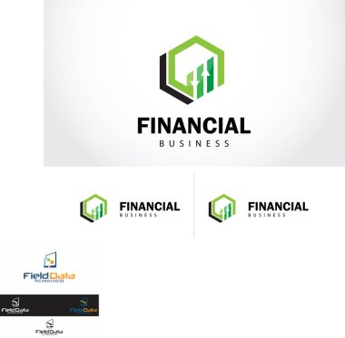 finansal logo yaratıcı piyasa ok simgesi iş altıgeniName