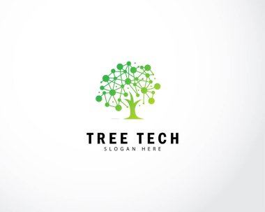 teknoloji ağaç elektrik devre dijital Logo vektör