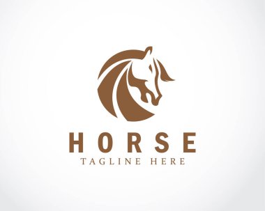 At logosu amblemi baş at tasarımı konsepti iş kulübü logosu şampiyonu logosu