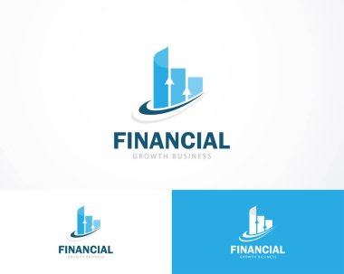 finansal logo yaratıcı piyasa büyümesi iş ok logosu tasarım kavramı
