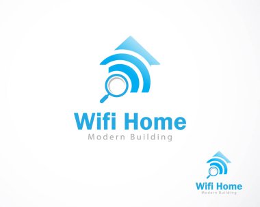 ev arama logosu yaratıcı bağlantı modern bina tasarımı kavramı