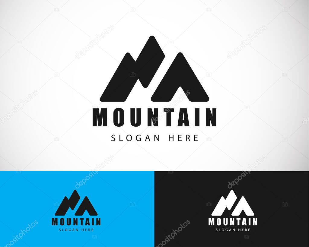 Mountain logo creative sign symbol line creative minimalist brand emblem