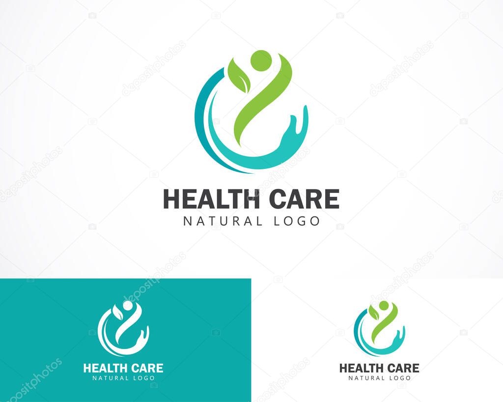 Health care logo creative people nature clinic hospital emblem circle