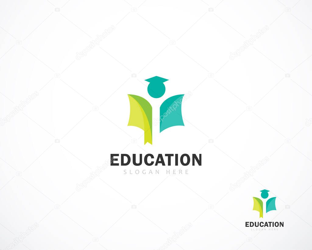 Education logo creative book design concept success people