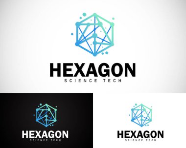 Altıgen teknoloji logosu yaratıcı tasarım konsepti bilim molekülü tasarım işi