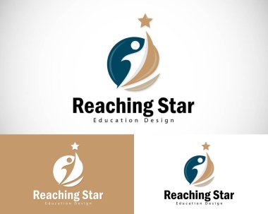 Yıldız logosuna ulaşmak yaratıcı tasarım dünya dairesi başarısı