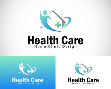 sağlık hizmeti logosu yaratıcı ev kliniği tıbbi tasarım konsepti simgesi