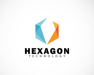 Altıgen logosu yaratıcı tasarım teknolojisi iş bağlantısı