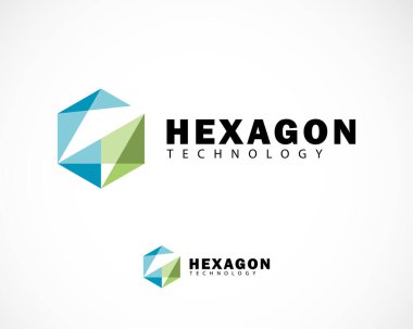 Altıgen logosu yaratıcı tasarım teknolojisi iş bağlantısı