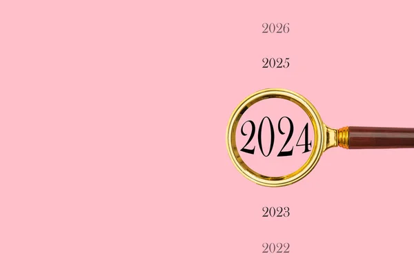 2024 Concept Image Years 2022 2023 2024 2025 2026 Pink — Stock Photo, Image