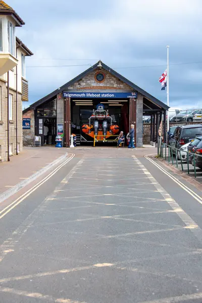 stock image Teignmouth, Devon, uk. 08-09-24. Teignmouth lifeboat station. Part of the RNLI network for sea and coastal rescue.