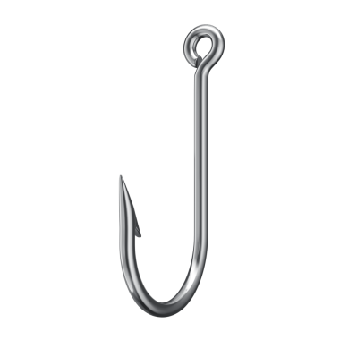 Şeffaf Arkaplan ile 3B Krom Balıkçılık Kancası