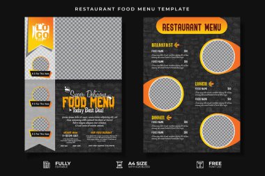 Restoran Yemek Menüsü Şablonu