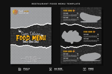 Restoran Yemek Menüsü Şablonu