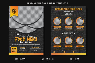 Restoran Yemek Menüsü Şablonu