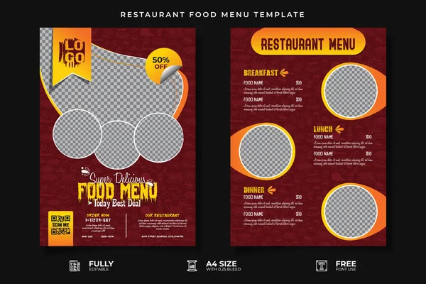 Restoran Yemek Menüsü Şablonu