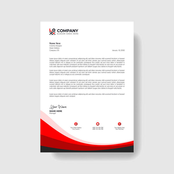 Professional And Creative Modern Corporate Business Letter Head Template.
