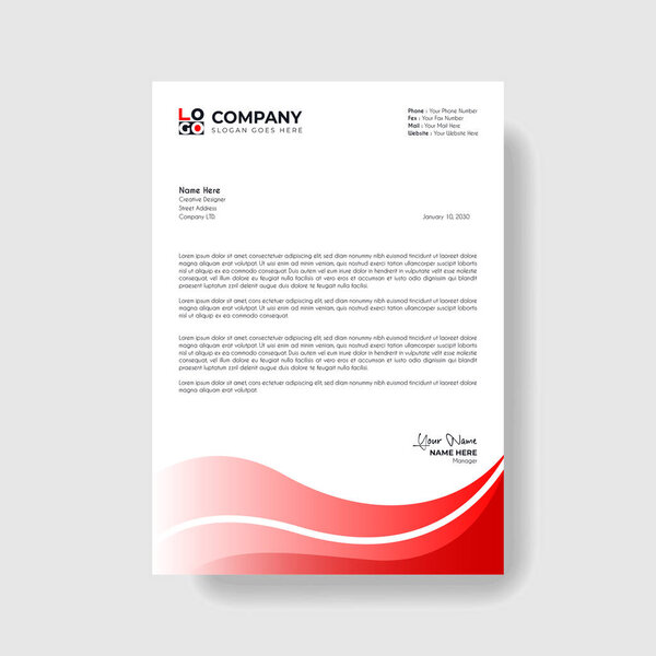 Professional And Creative Modern Corporate Business Letter Head Template.