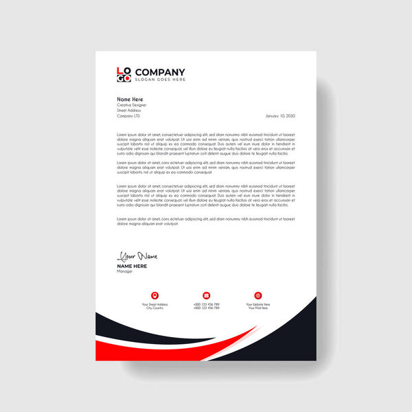 Professional And Creative Modern Corporate Business Letter Head Template.