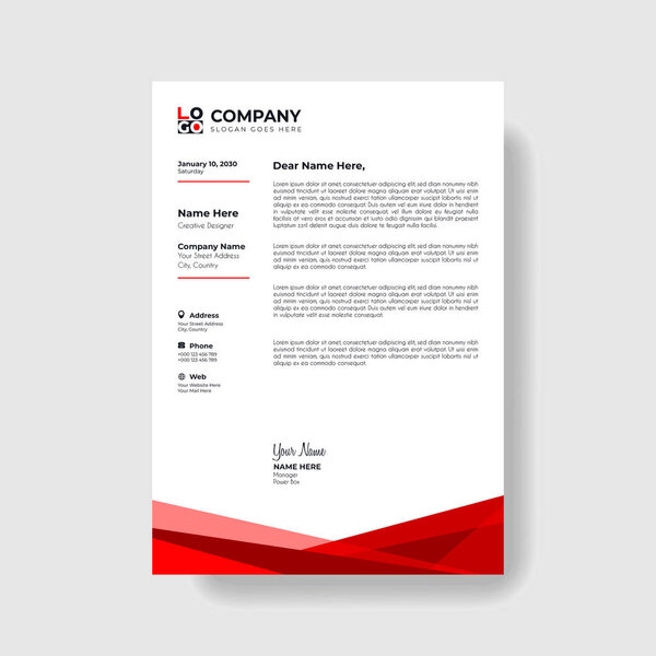 Professional And Creative Modern Corporate Business Letter Head Template.