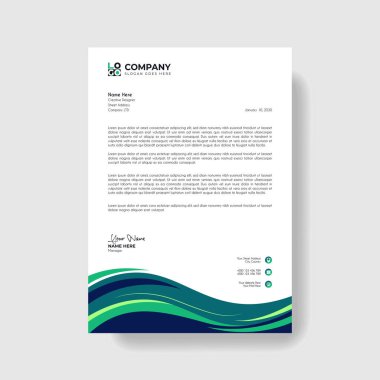 Profesyonel ve Yaratıcı Modern Şirket Mektup Şablonu.