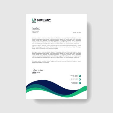 Profesyonel ve Yaratıcı Modern Şirket Mektup Şablonu.