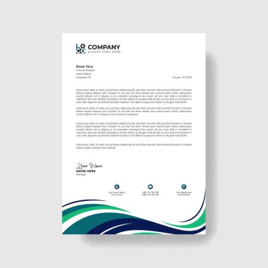 Profesyonel ve Yaratıcı Modern Şirket Mektup Şablonu.