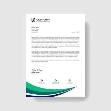 Profesyonel ve Yaratıcı Modern Şirket Mektup Şablonu.