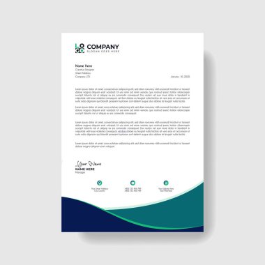 Profesyonel ve Yaratıcı Modern Şirket Mektup Şablonu.