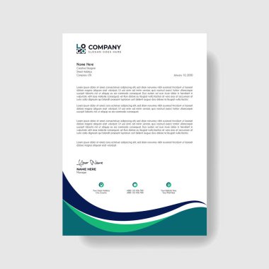 Profesyonel ve Yaratıcı Modern Şirket Mektup Şablonu.