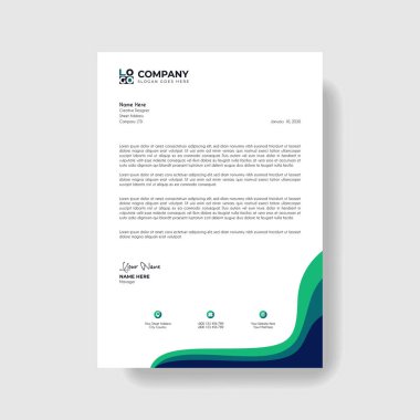 Profesyonel ve Yaratıcı Modern Şirket Mektup Şablonu.