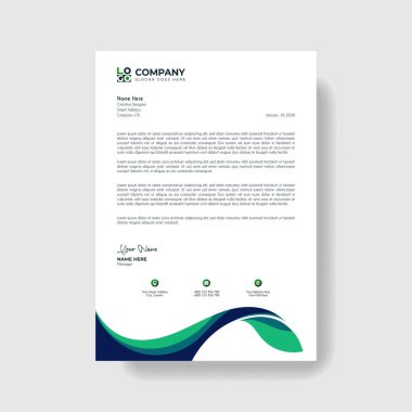 Profesyonel ve Yaratıcı Modern Şirket Mektup Şablonu.