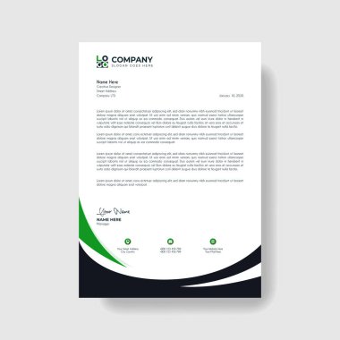 Profesyonel ve Yaratıcı Modern Şirket Mektup Şablonu.