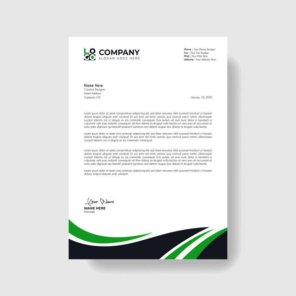 Professional And Creative Modern Corporate Business Letter Head Template.