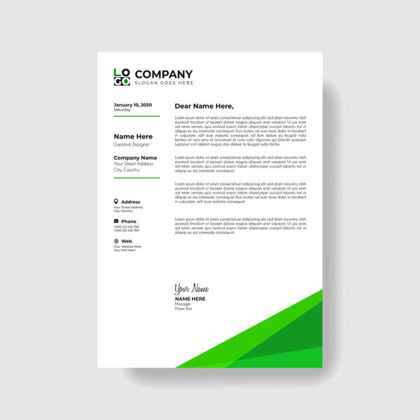 Professional And Creative Modern Corporate Business Letter Head Template.