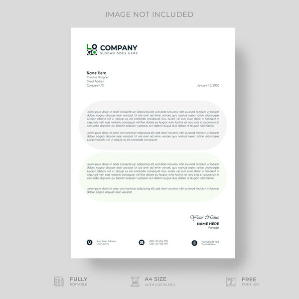 Professional And Creative Modern Corporate Business Letter Head Template.