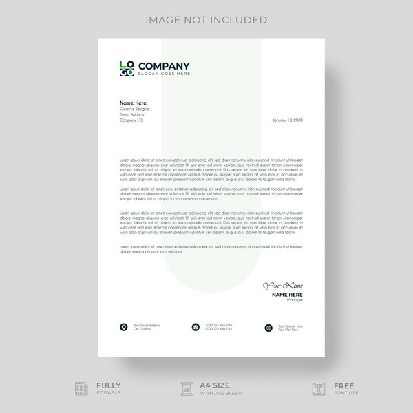 Professional And Creative Modern Corporate Business Letter Head Template.