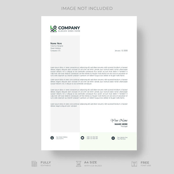 Professional And Creative Modern Corporate Business Letter Head Template.