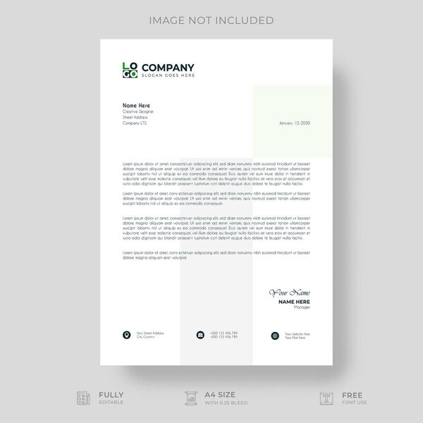 Professional And Creative Modern Corporate Business Letter Head Template.
