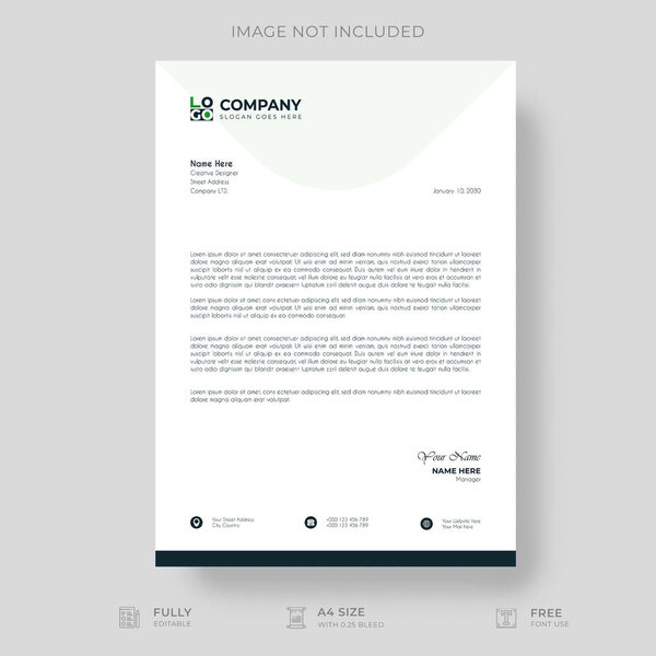 Professional And Creative Modern Corporate Business Letter Head Template.