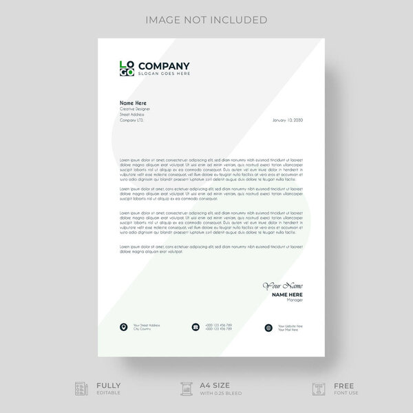 Professional And Creative Modern Corporate Business Letter Head Template.