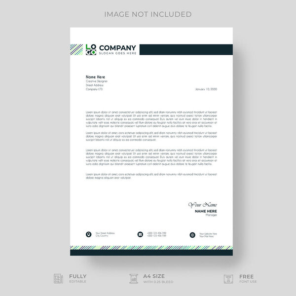 Professional And Creative Modern Corporate Business Letter Head Template.