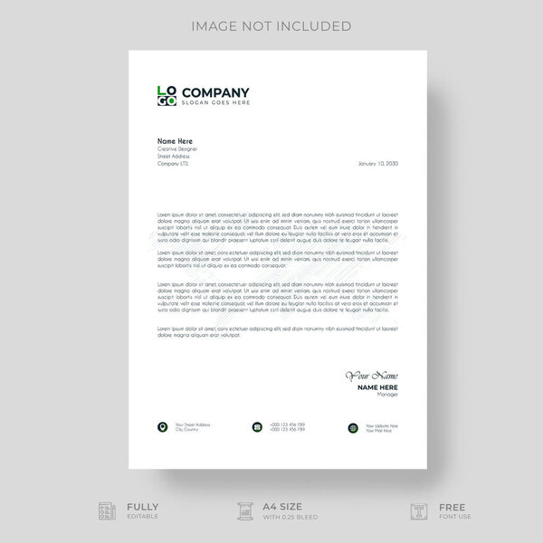 Professional And Creative Modern Corporate Business Letter Head Template.