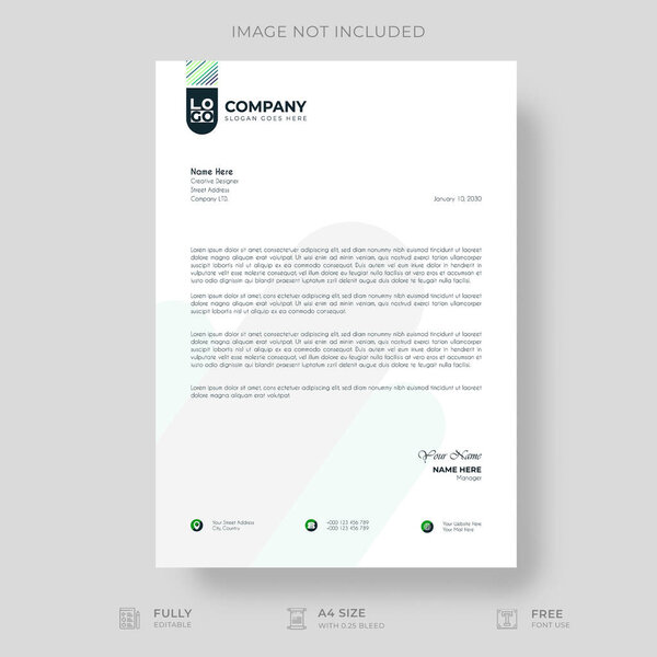 Professional And Creative Modern Corporate Business Letter Head Template.