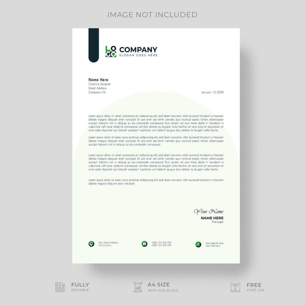 Professional And Creative Modern Corporate Business Letter Head Template.