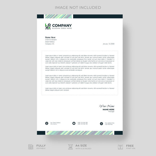 Professional And Creative Modern Corporate Business Letter Head Template.