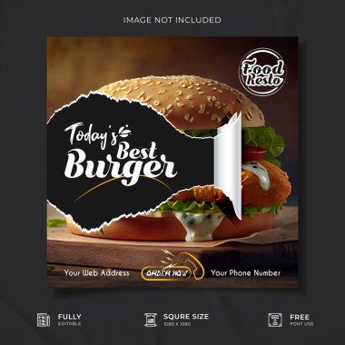 Yaratıcı Restoran Sosyal Medya Posteri Şablonu.