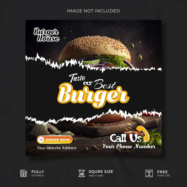 Yaratıcı Restoran Sosyal Medya Posteri Şablonu.