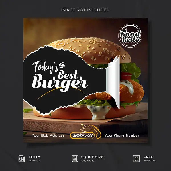 Yaratıcı Restoran Sosyal Medya Posteri Şablonu.