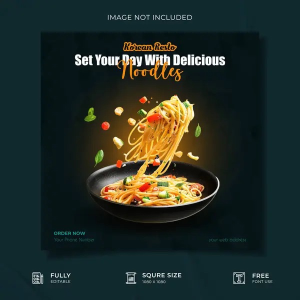 Yaratıcı Restoran Gıda Tanıtım Sosyal Medya Posteri Şablonu